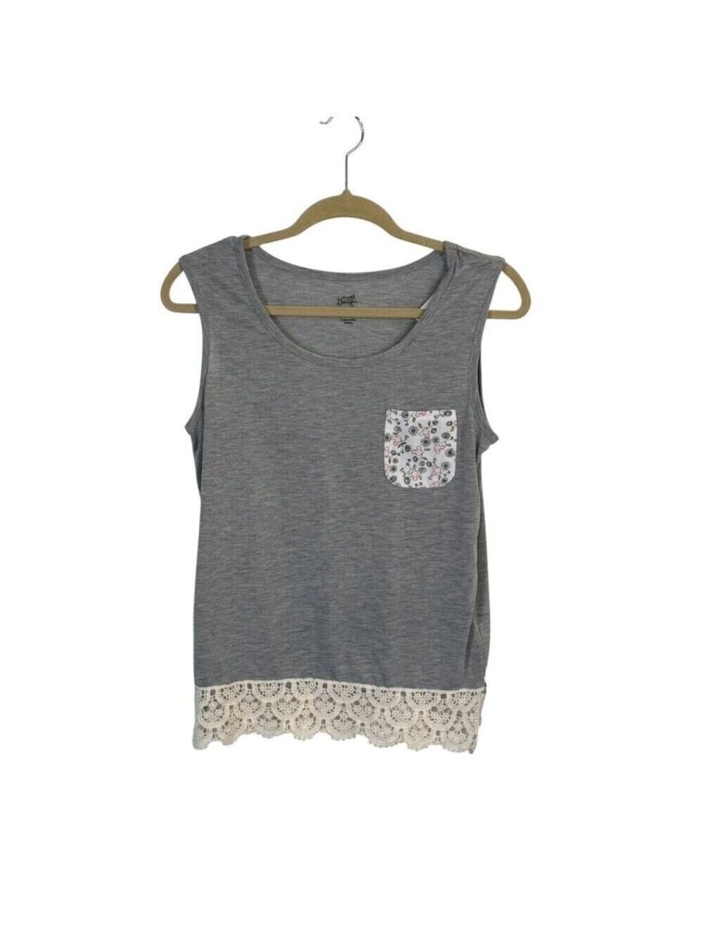 Disney Boutique Minnie Mouse Floral Pocket Lace Trim Tank Top Medium